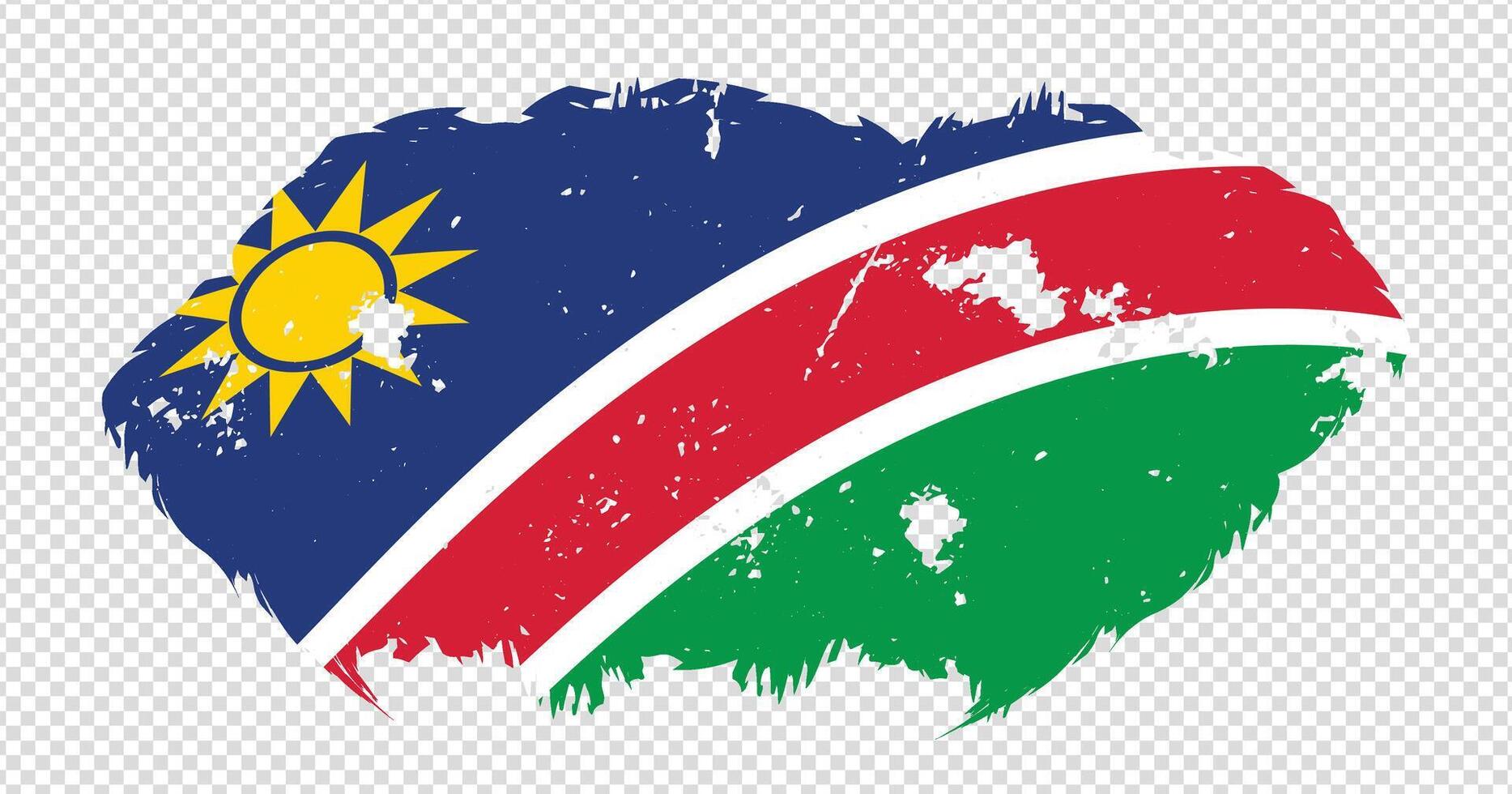 Namibia national flag with distressed stroke brush effect on isolated background vector
