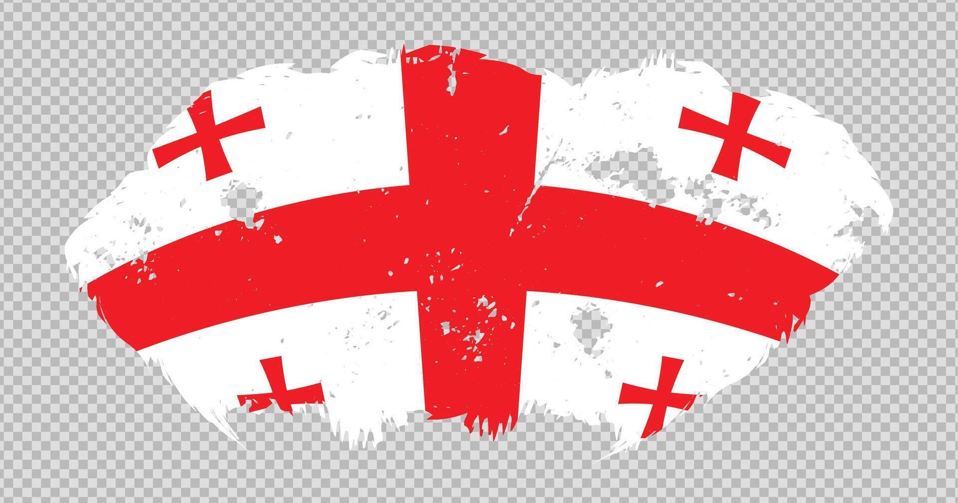 Georgia national flag with distressed stroke brush effect on isolated background vector