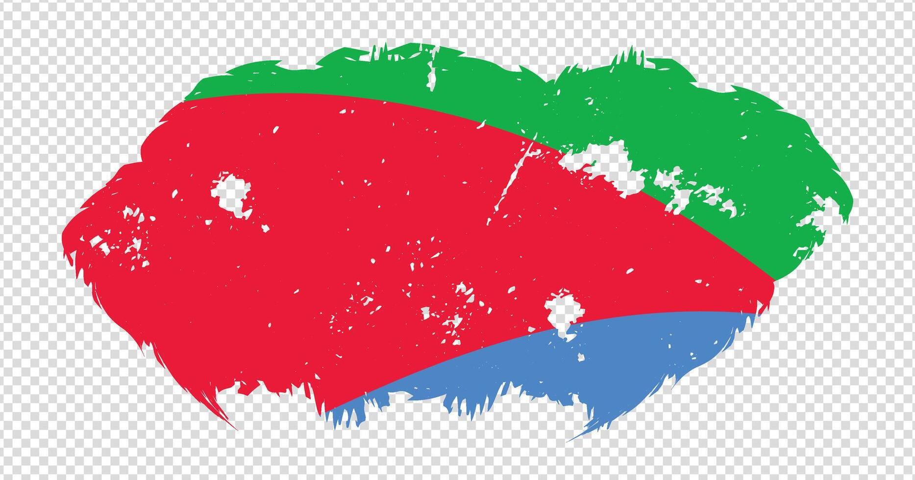 Eritrea national flag with distressed stroke brush effect on isolated background vector