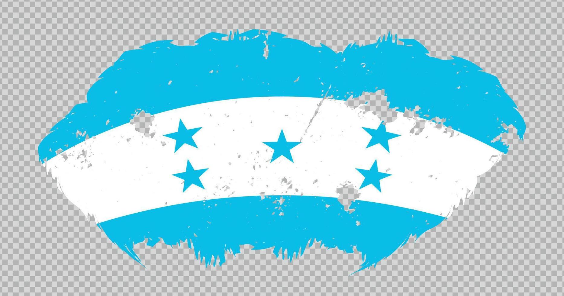 Honduras national flag with distressed stroke brush effect on isolated background vector