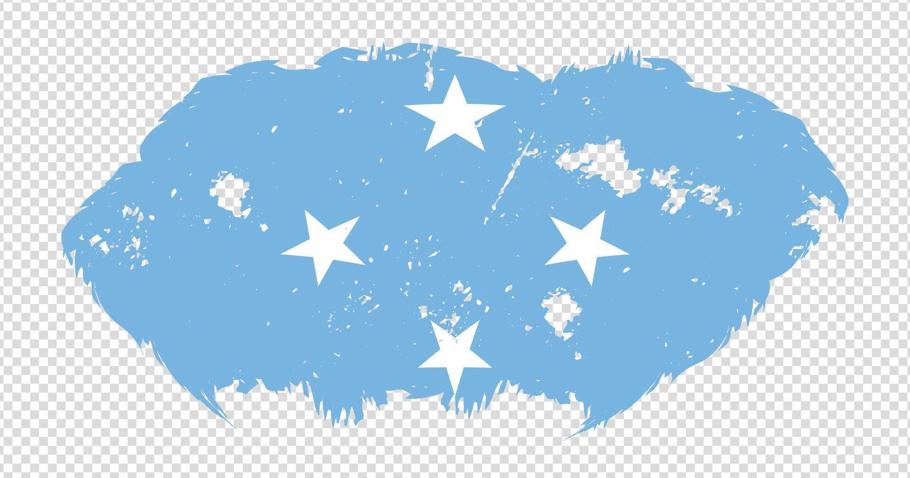 Federated States Of Micronesia national flag with distressed stroke brush effect on isolated background vector