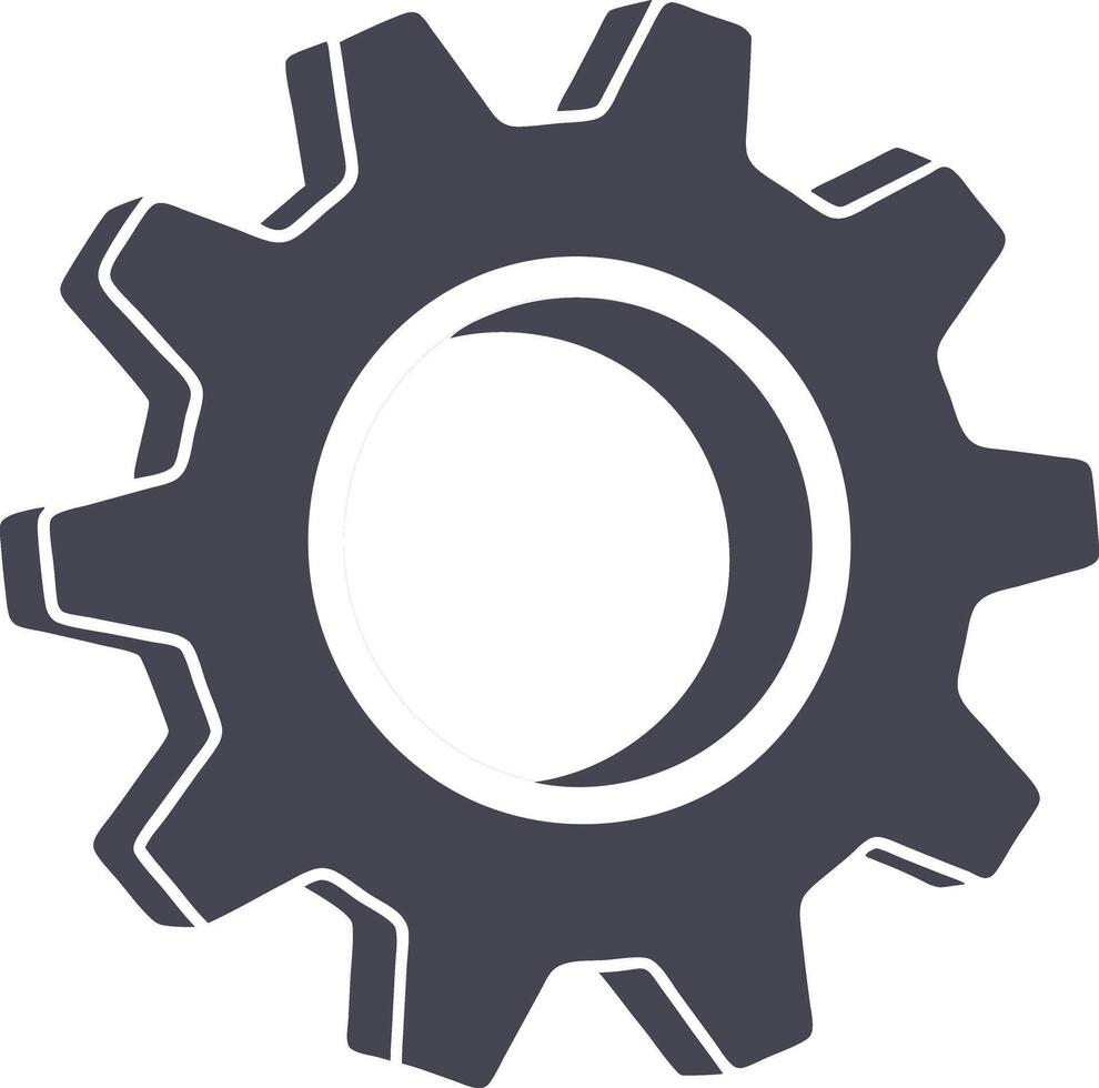 Gear and Cog Silhouette Icon Set for Industrial and Mechanical Design vector