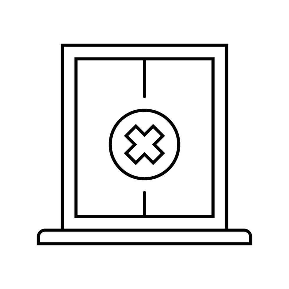 close window line icon illustration vector