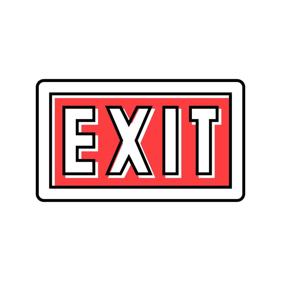exit close color icon illustration vector