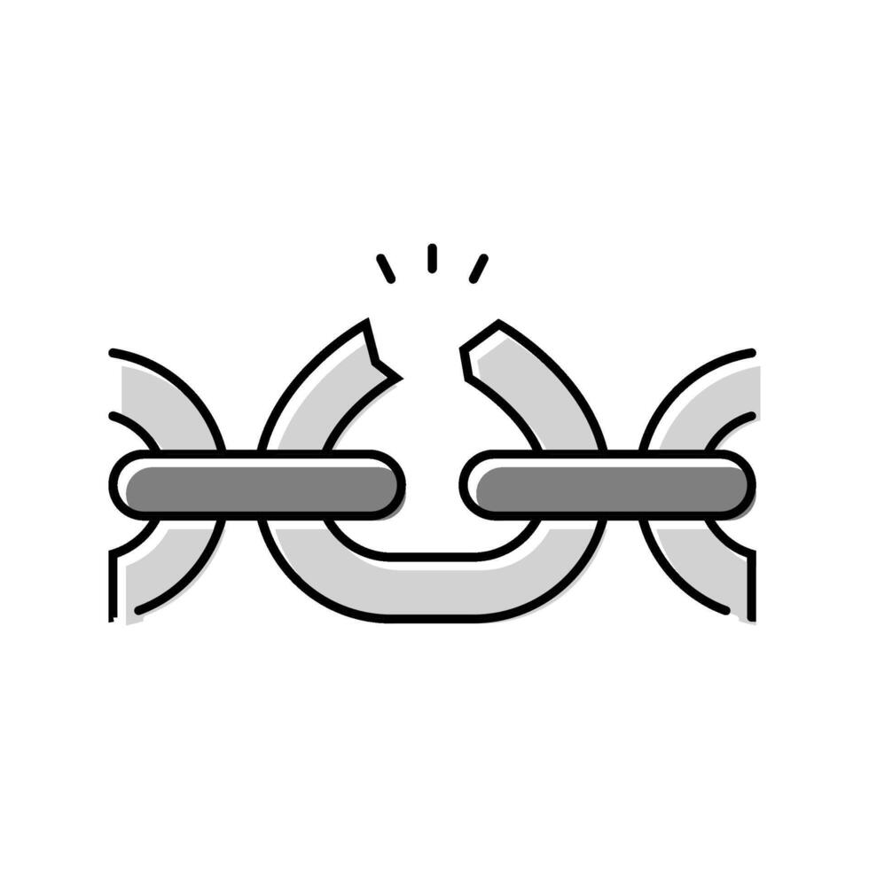 broken link color icon illustration vector