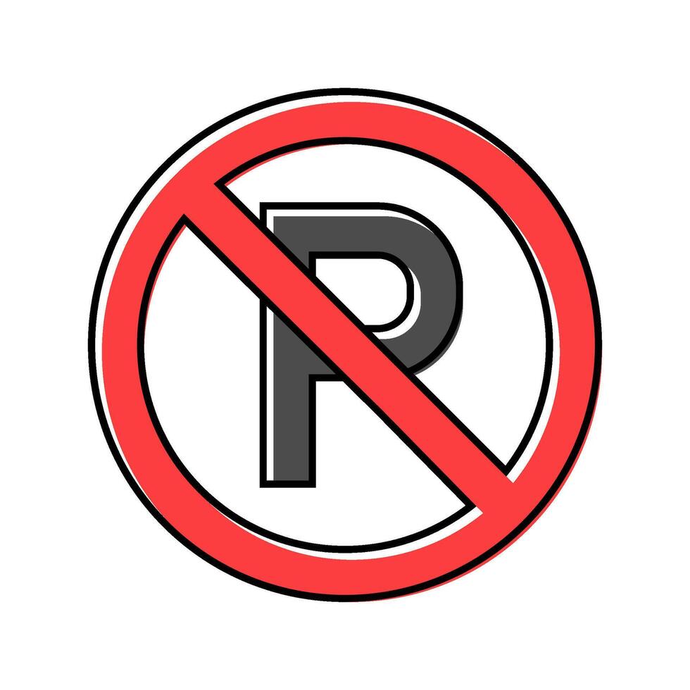 no parking color icon illustration vector