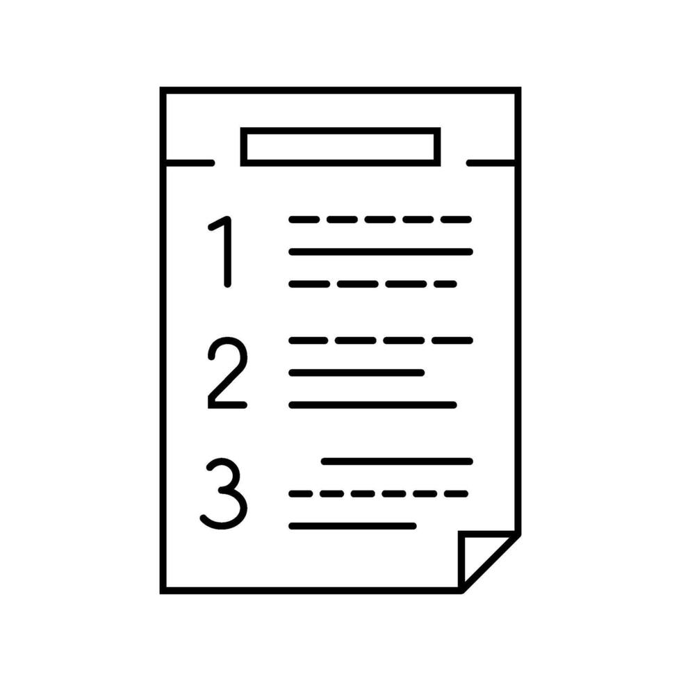 numbered list line icon illustration vector