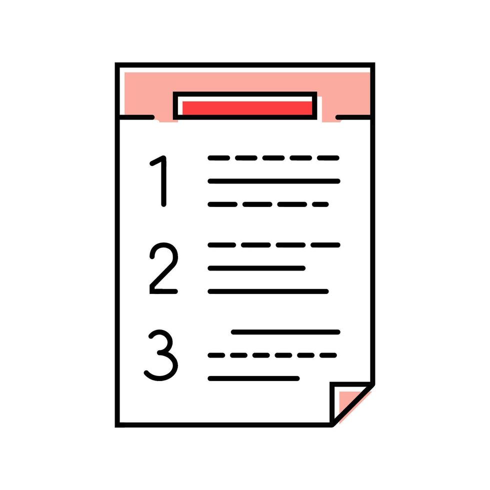 numbered list color icon illustration vector