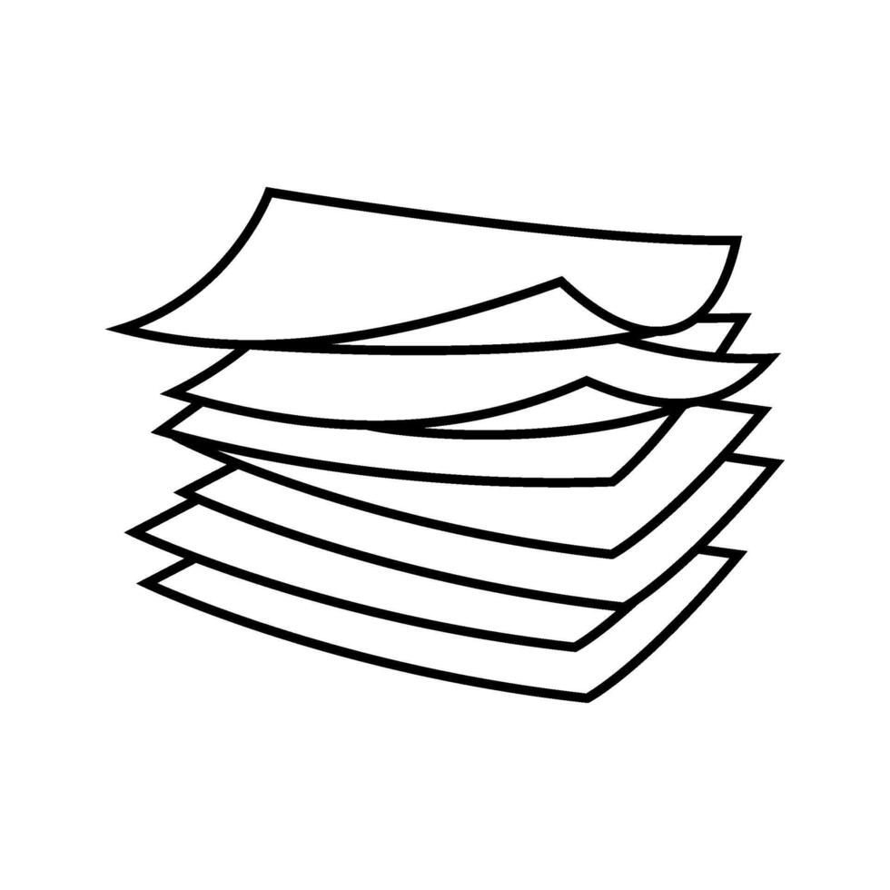 pages stacked list line icon illustration vector