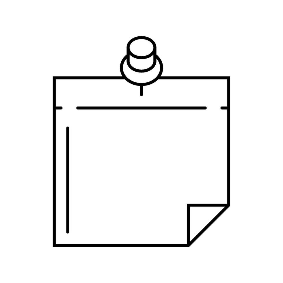 sticky note pin list line icon illustration vector