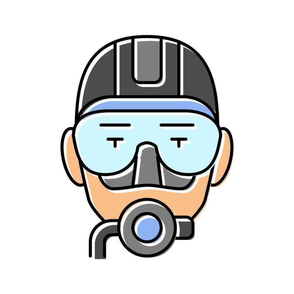 scuba diving mask face color icon illustration vector