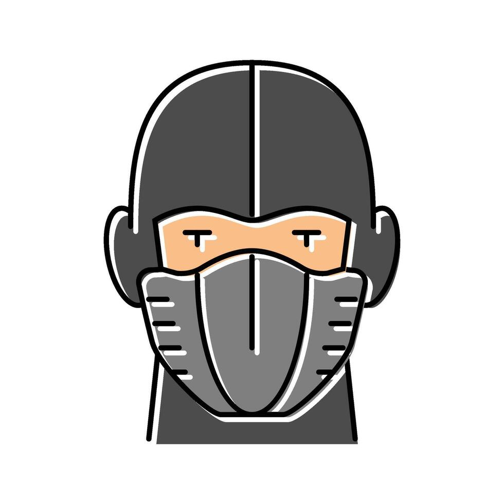 ninja mask face color icon illustration vector