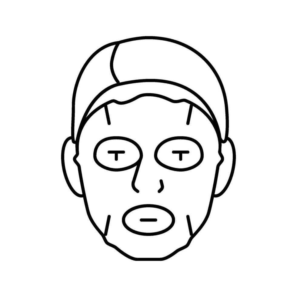 cosmetic mask face line icon illustration vector