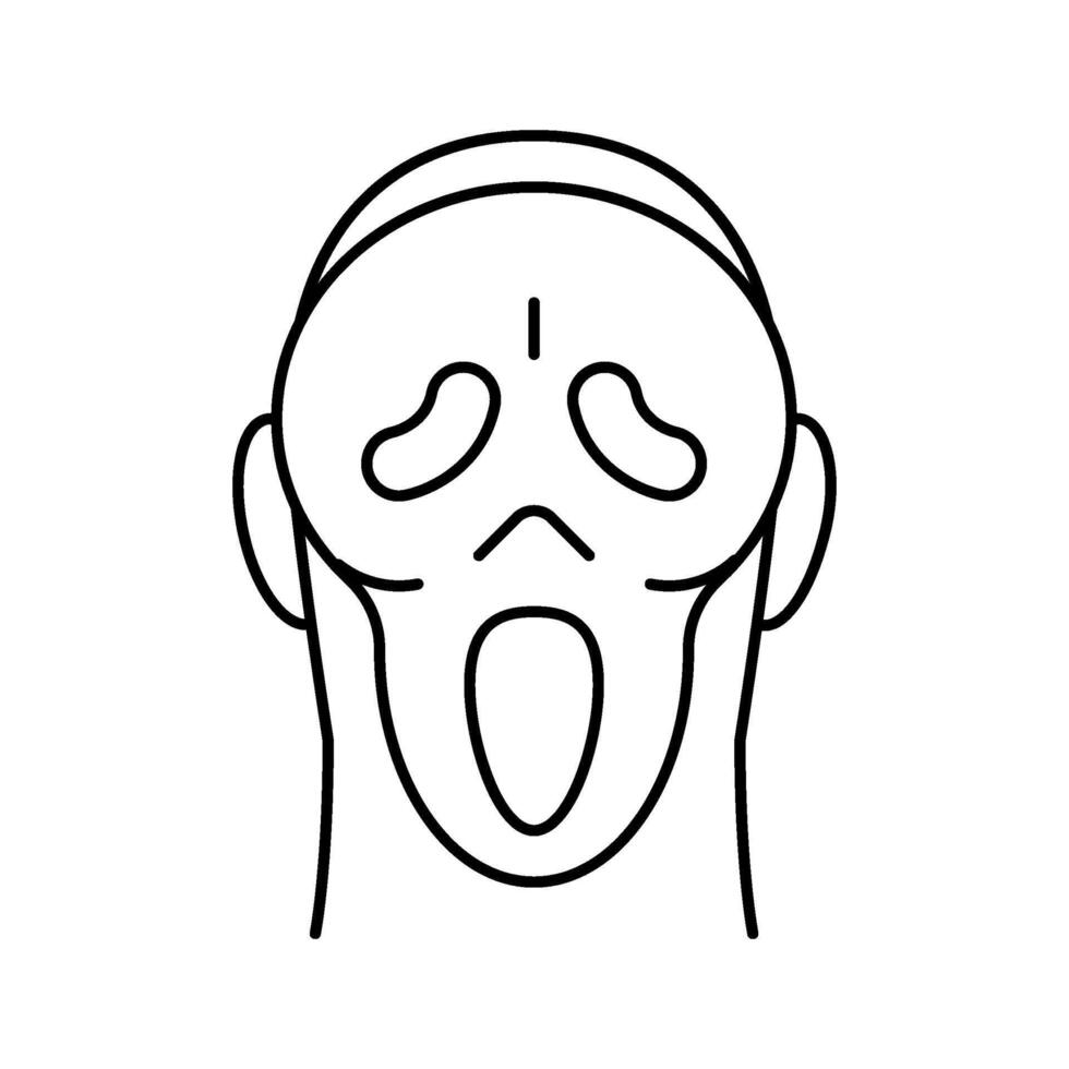 ghost mask face line icon illustration vector