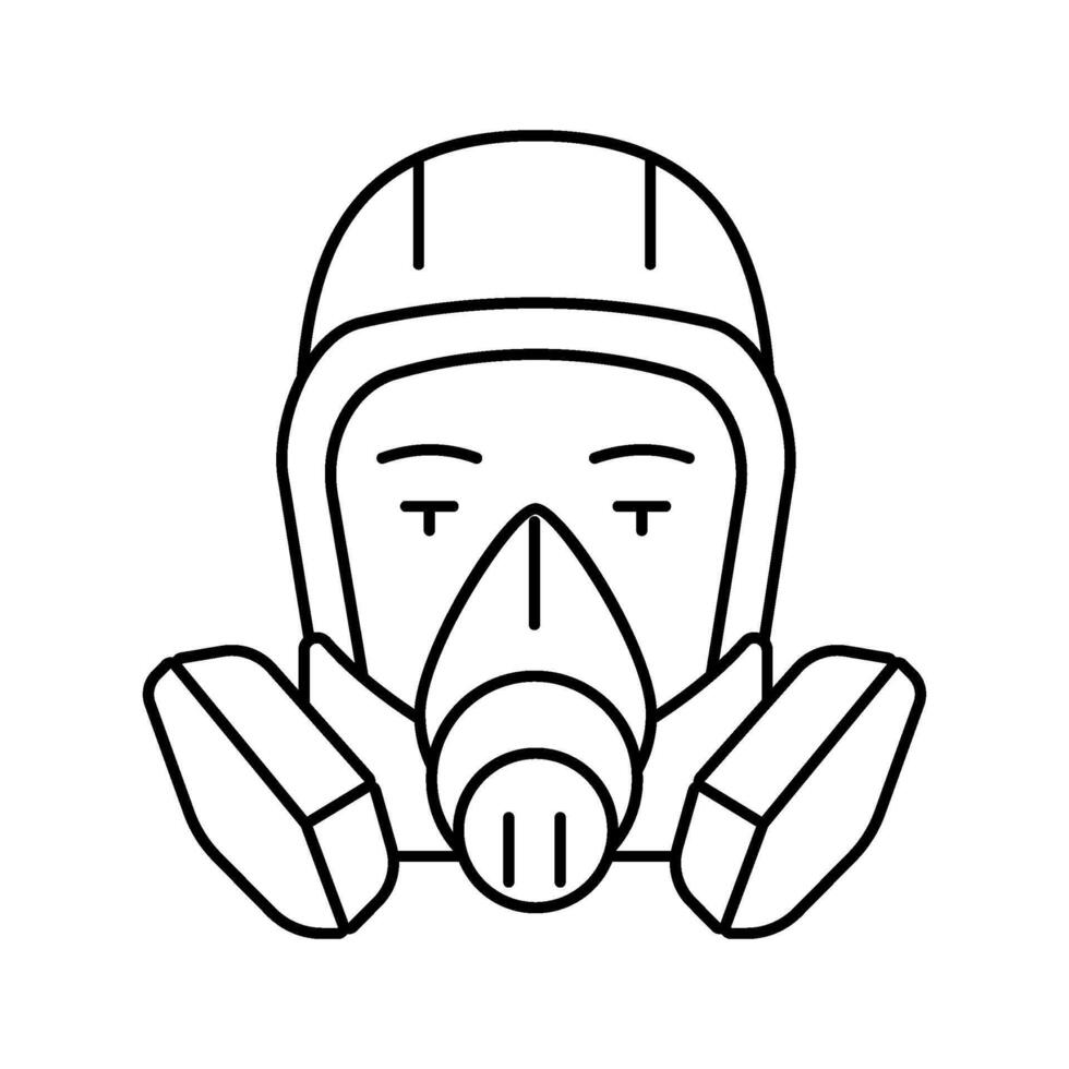 medical mask face line icon illustration vector