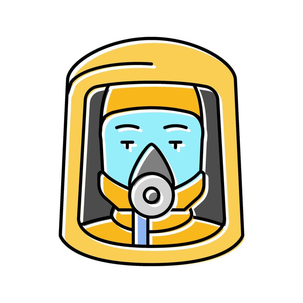 radioactive mask face color icon illustration vector