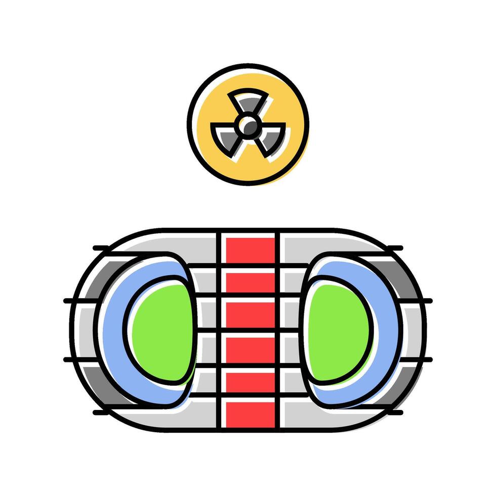 fusion experiment nuclear energy color icon illustration vector