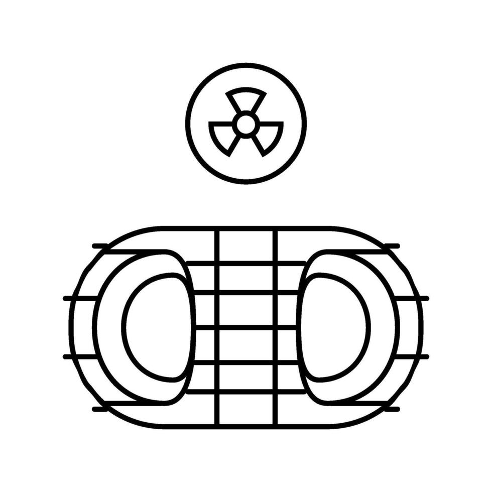 fusion experiment nuclear energy line icon illustration vector