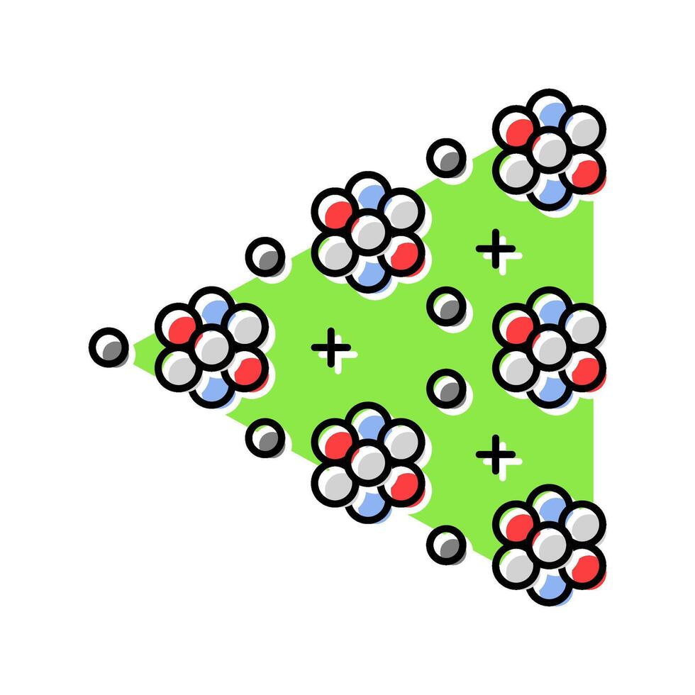 chain reaction nuclear energy color icon illustration vector