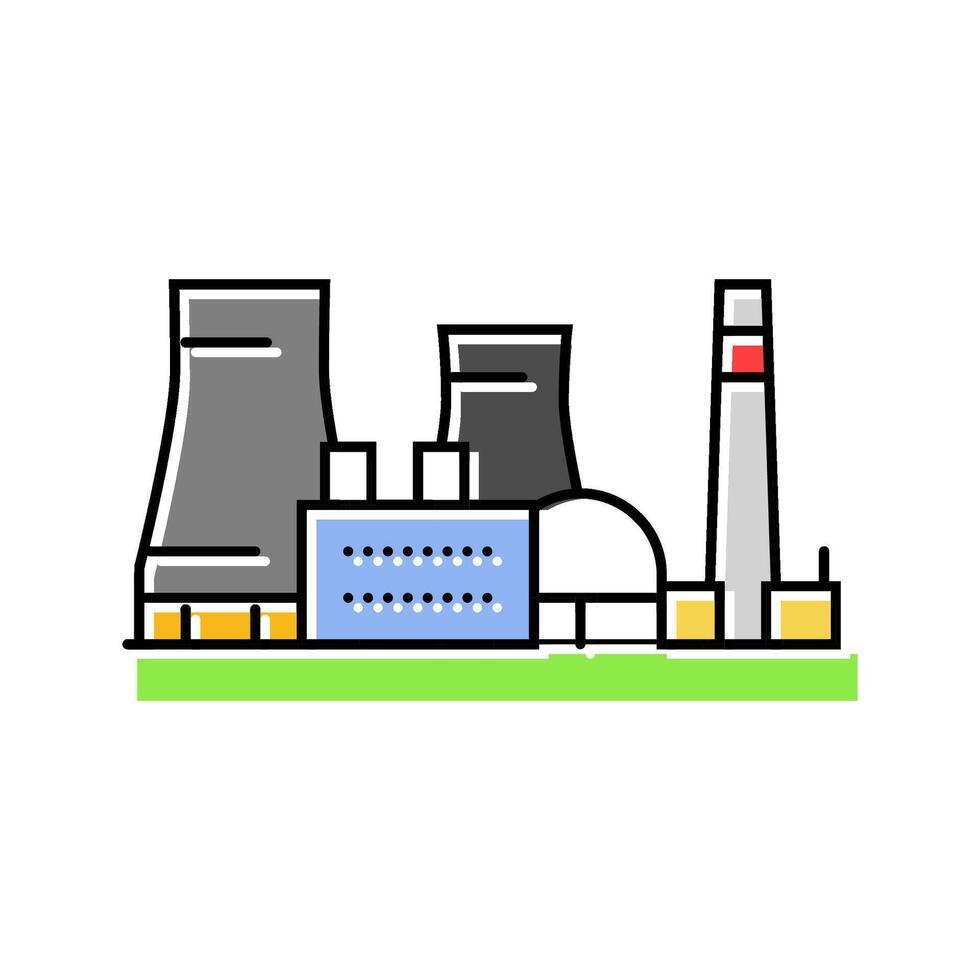 infrastructure nuclear energy color icon illustration vector