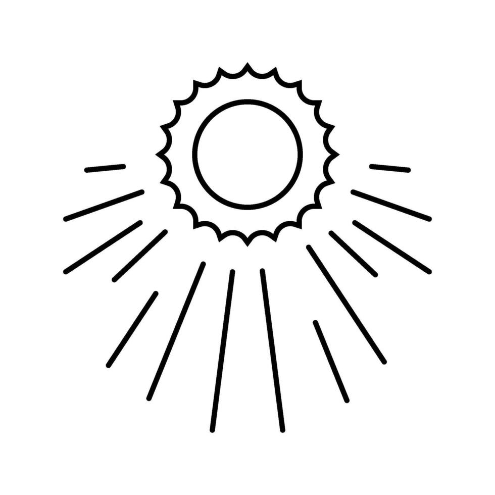 sun rays solar panel line icon illustration vector
