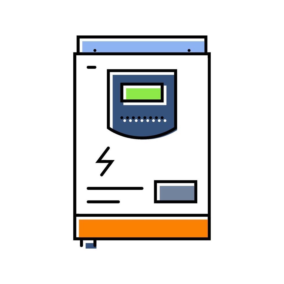 inverter solar panel color icon illustration vector