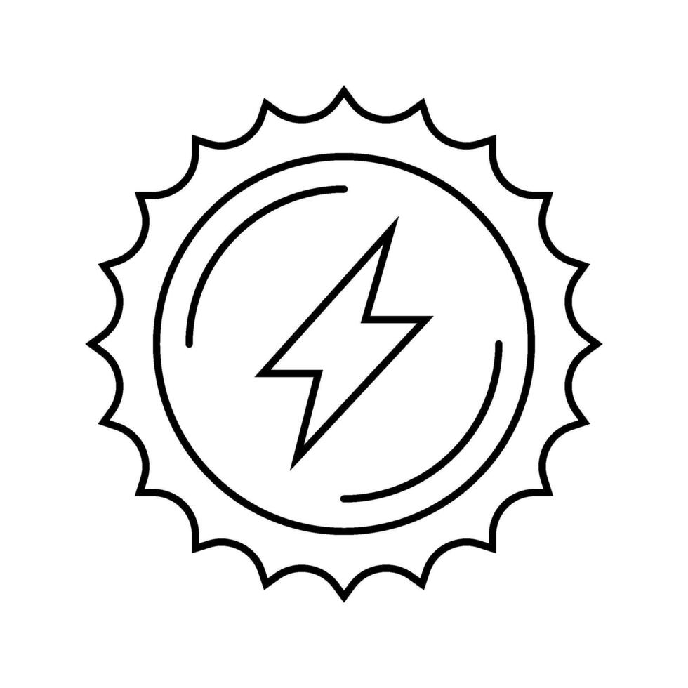 clean energy solar panel line icon illustration vector
