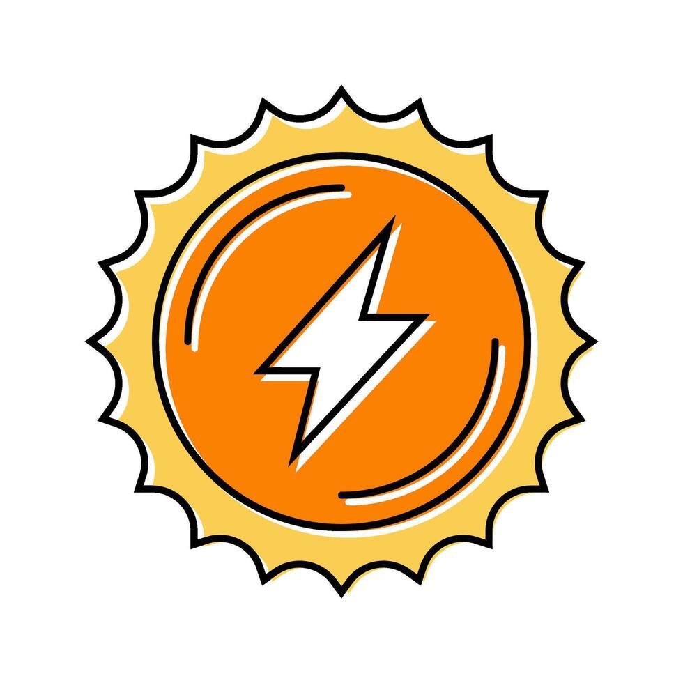 clean energy solar panel color icon illustration vector