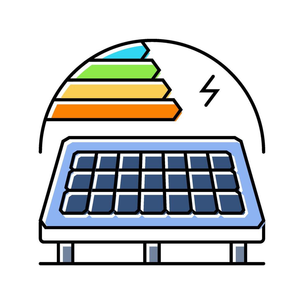 energy efficiency solar panel color icon illustration vector