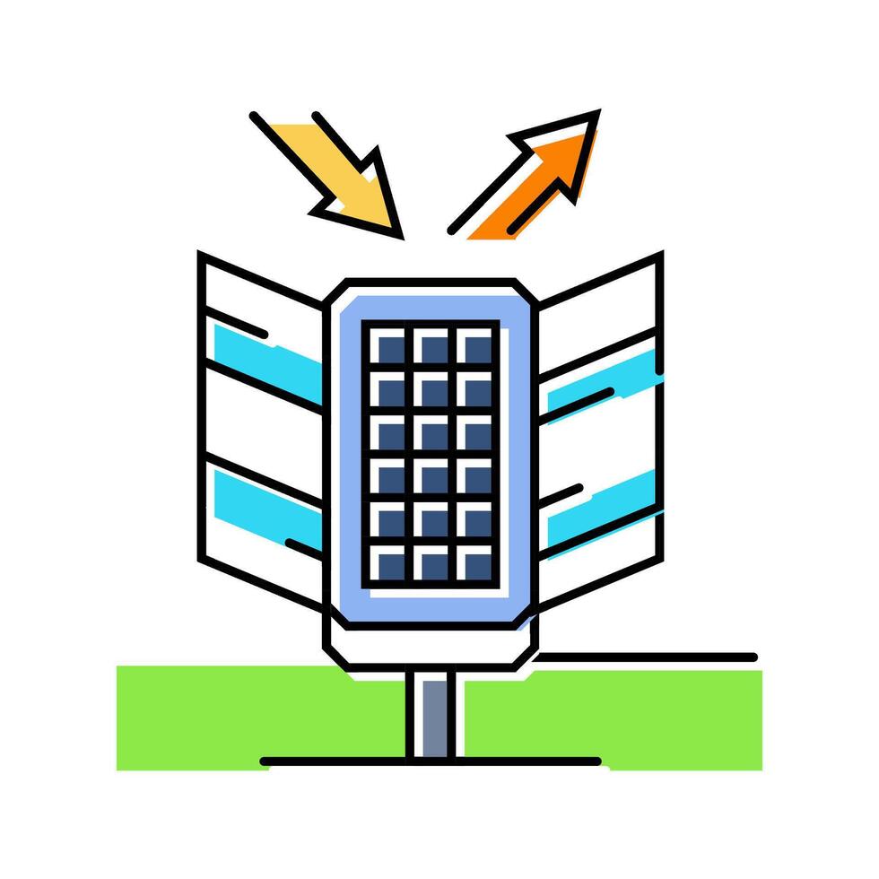 maintenance solar panel color icon illustration vector