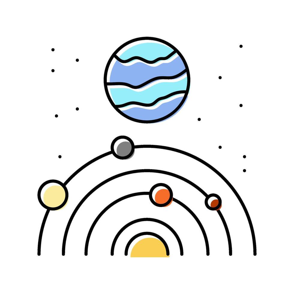 exoplanet space exploration color icon illustration vector