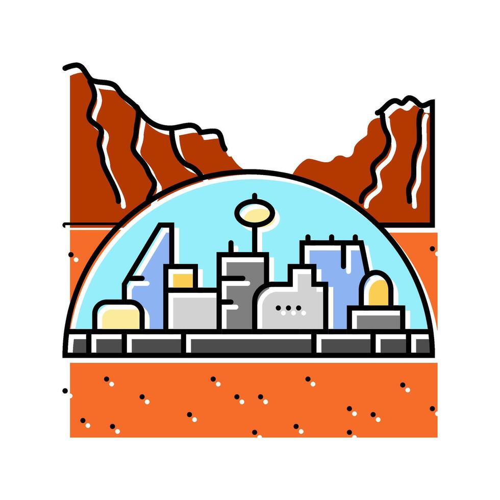 colony space exploration color icon illustration vector