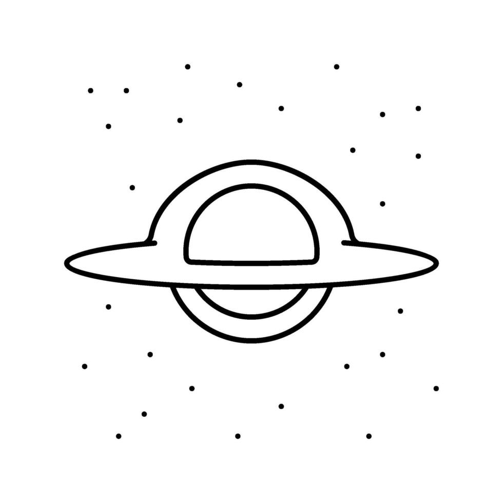 black hole space exploration line icon illustration vector