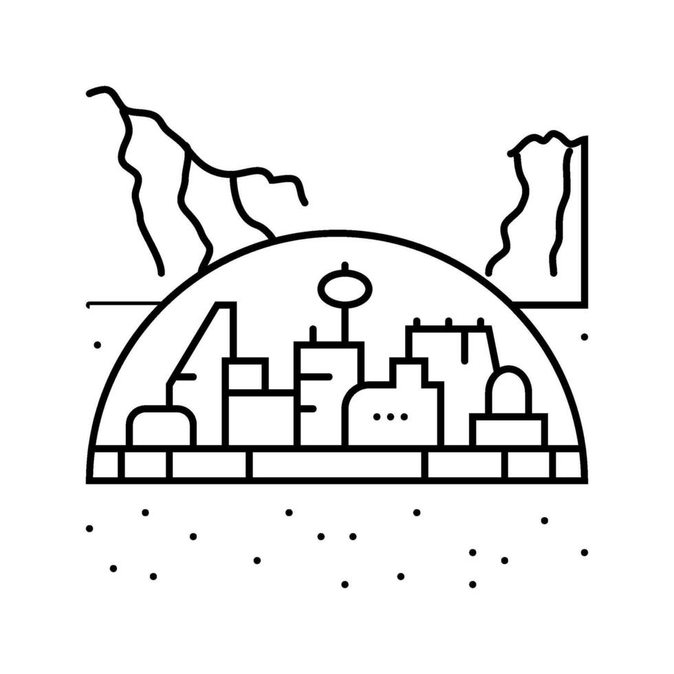 colony space exploration line icon illustration vector