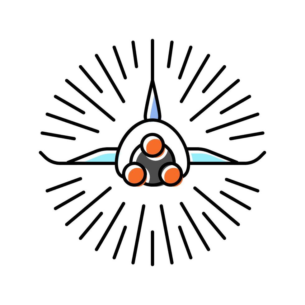 interstellar travel space exploration color icon illustration vector