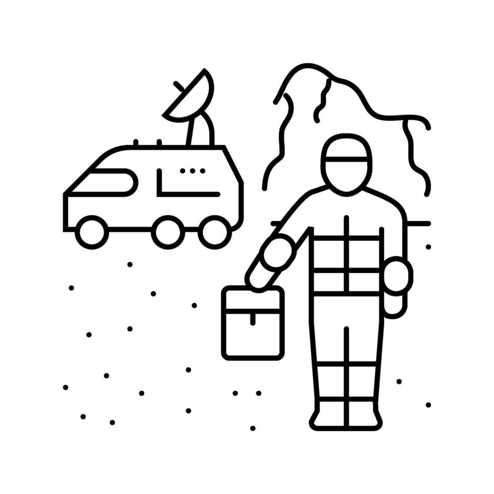 habitat space exploration line icon illustration vector