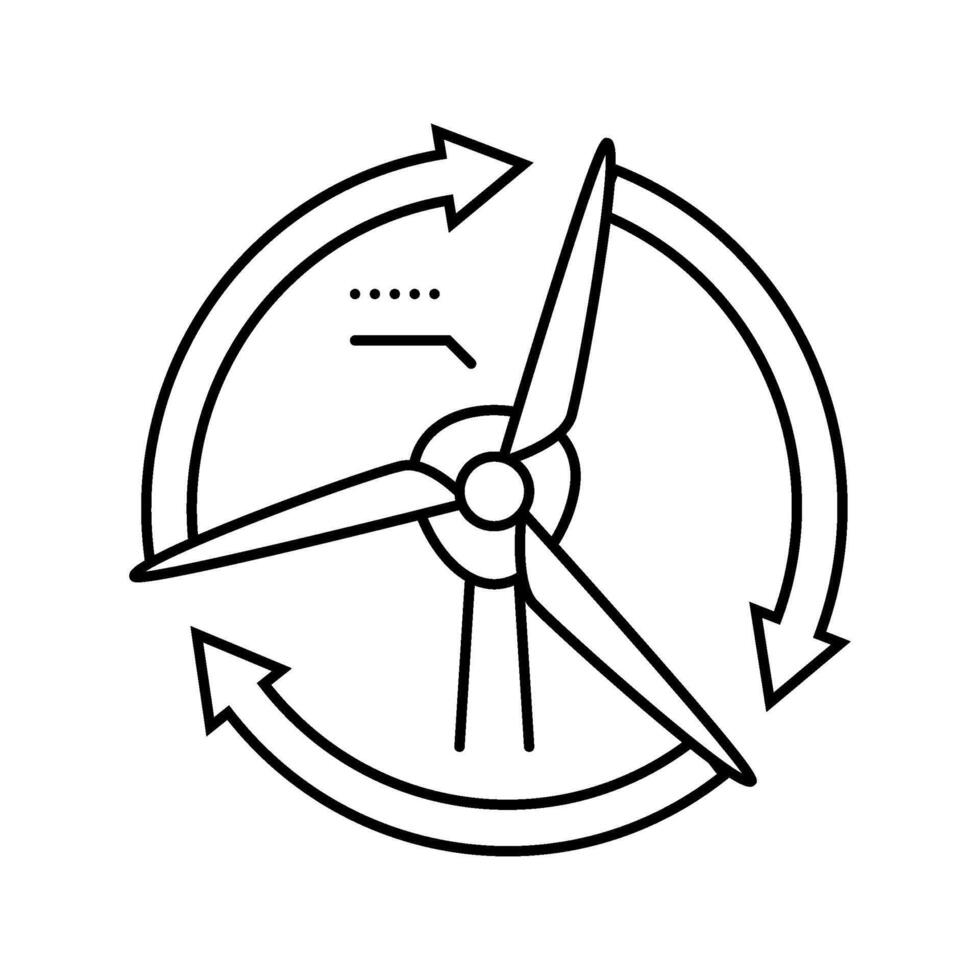 blades rotation wind turbine line icon illustration vector