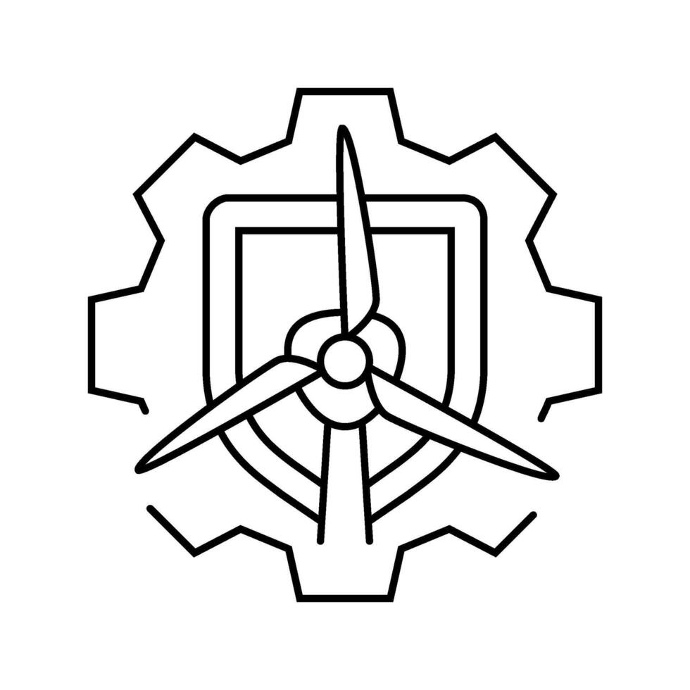 turbine safety wind line icon illustration vector