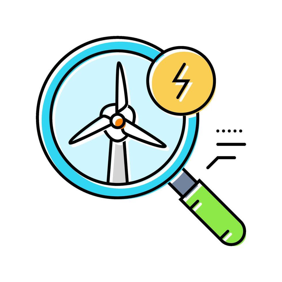 energy storage wind turbine color icon illustration vector