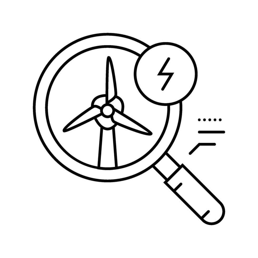 energy storage wind turbine line icon illustration vector