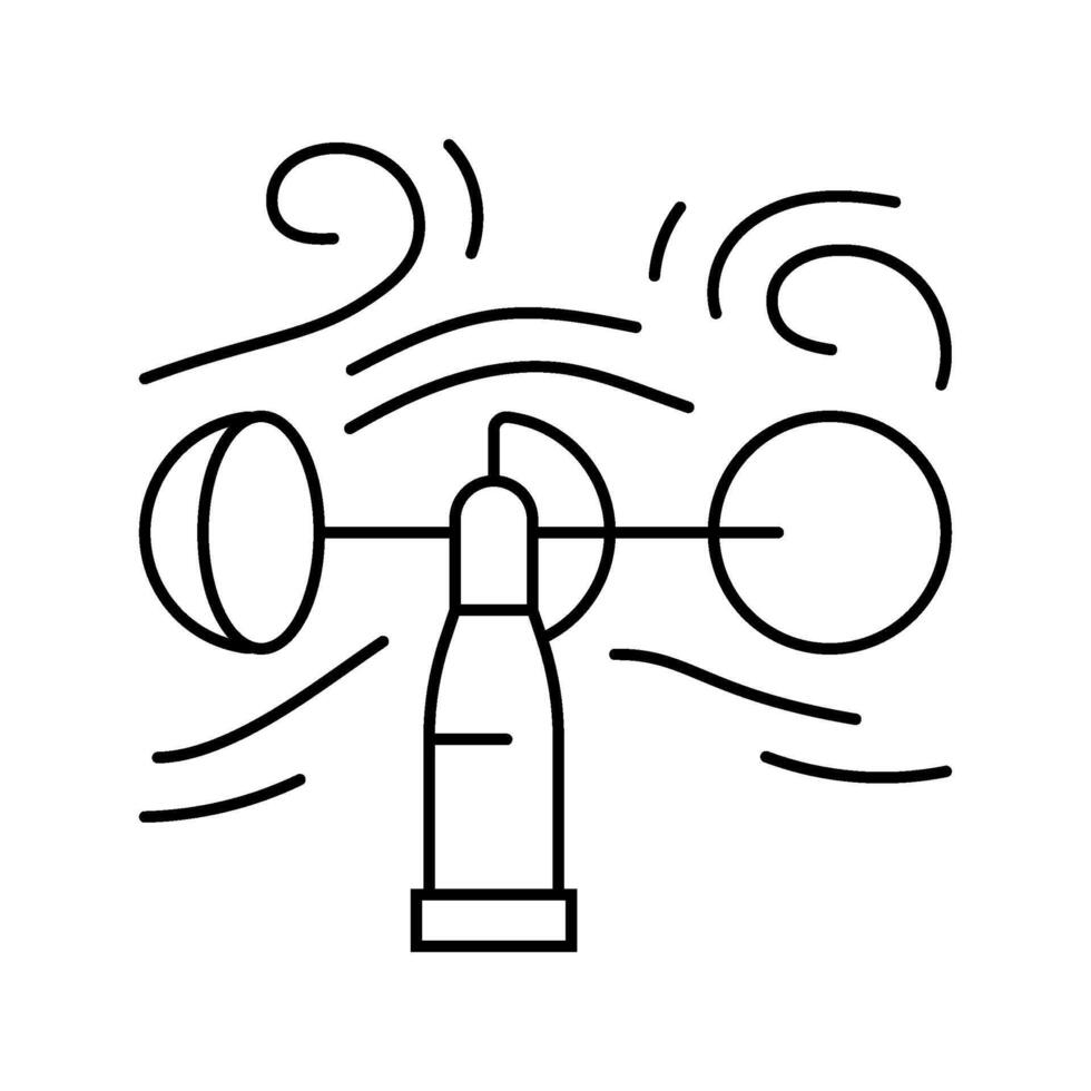 measurement wind turbine line icon illustration vector