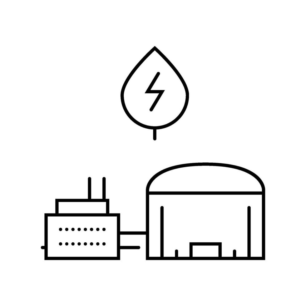 biogas plant biomass line icon illustration vector