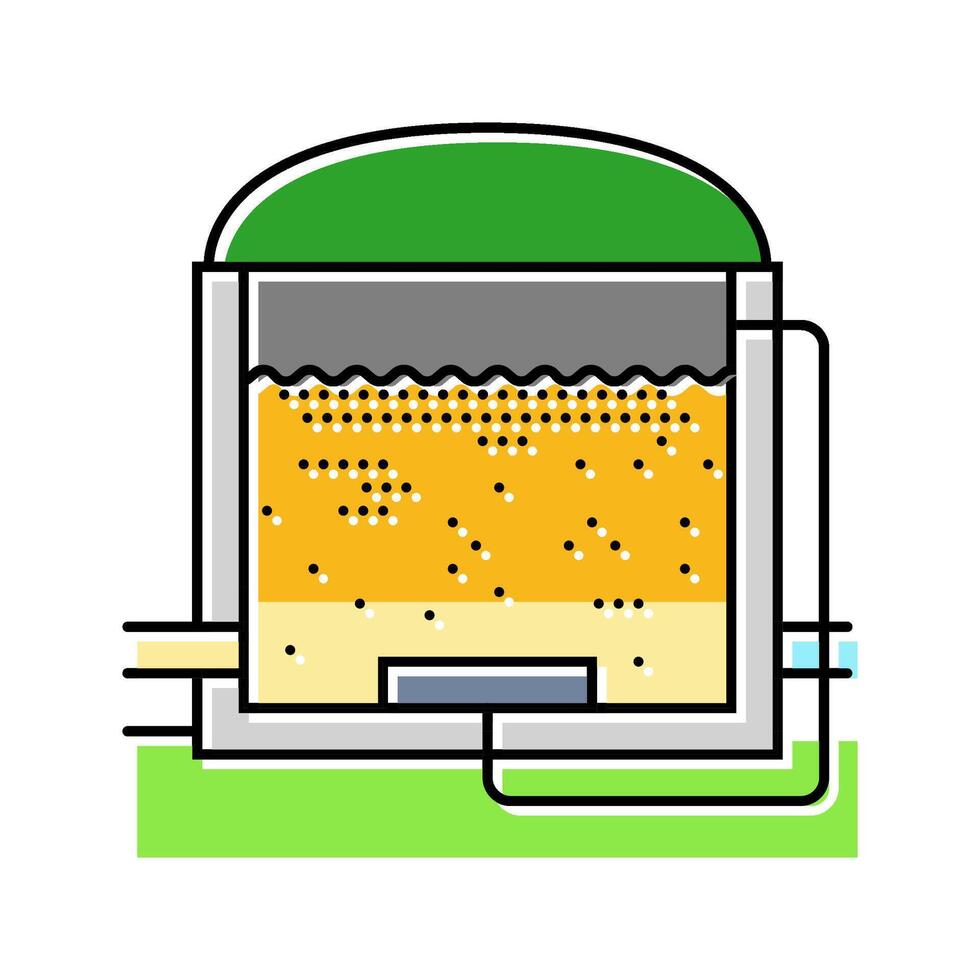 anaerobic digestion biomass color icon illustration vector