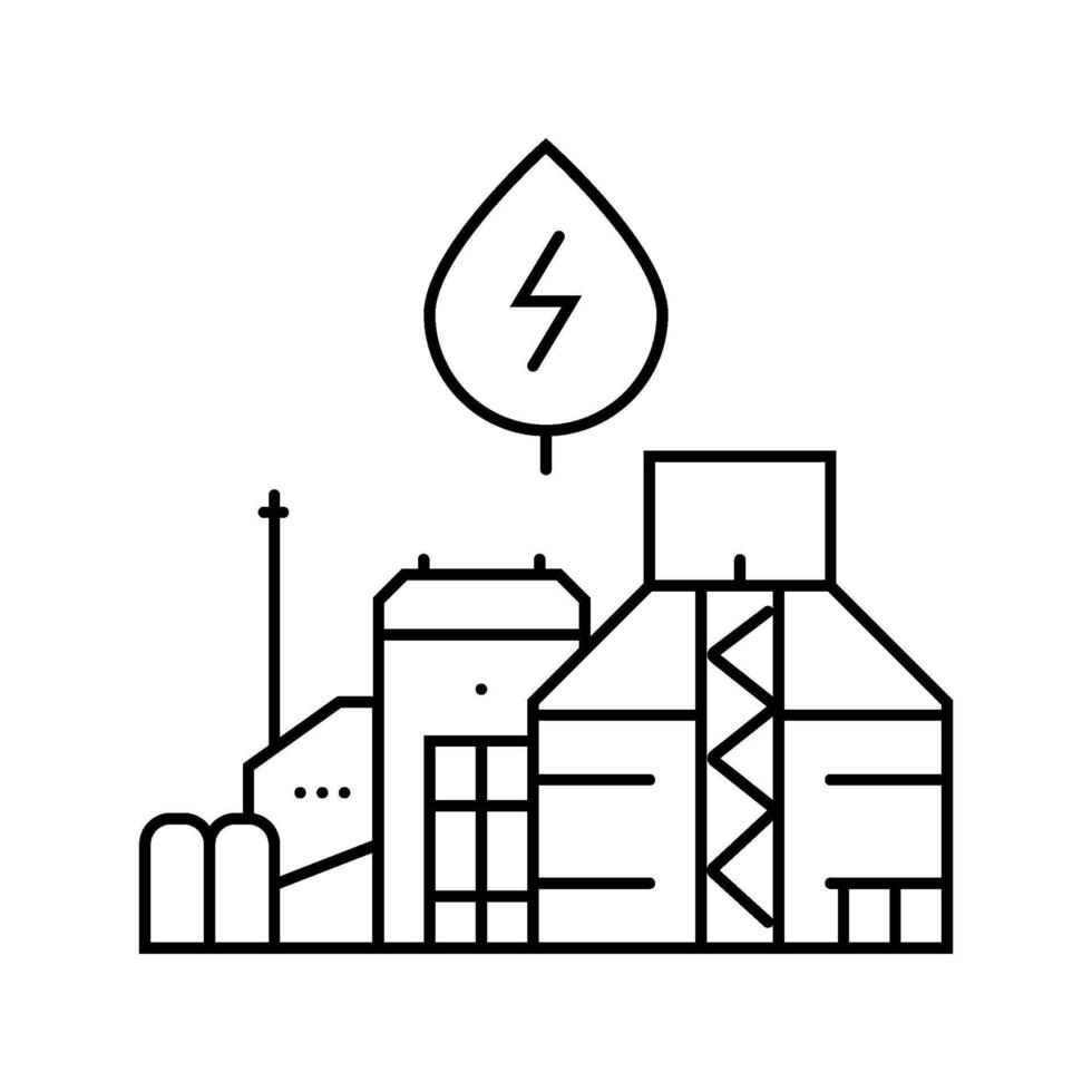 power grid biomass line icon illustration vector