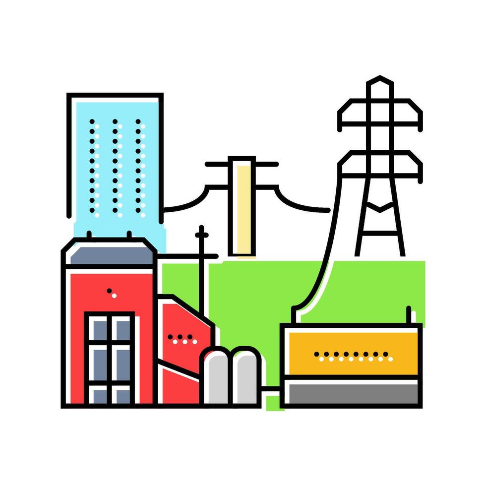 energy plant biomass color icon illustration vector