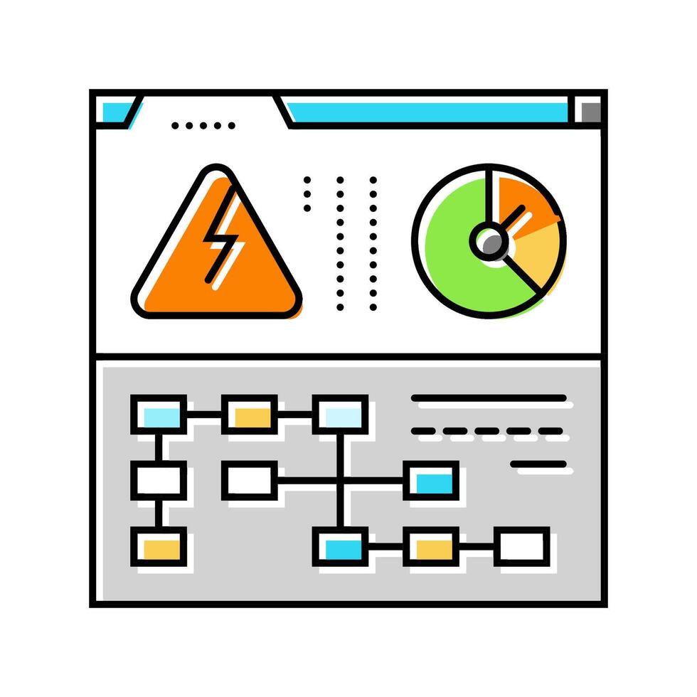 distributed generation electric grid color icon illustration vector