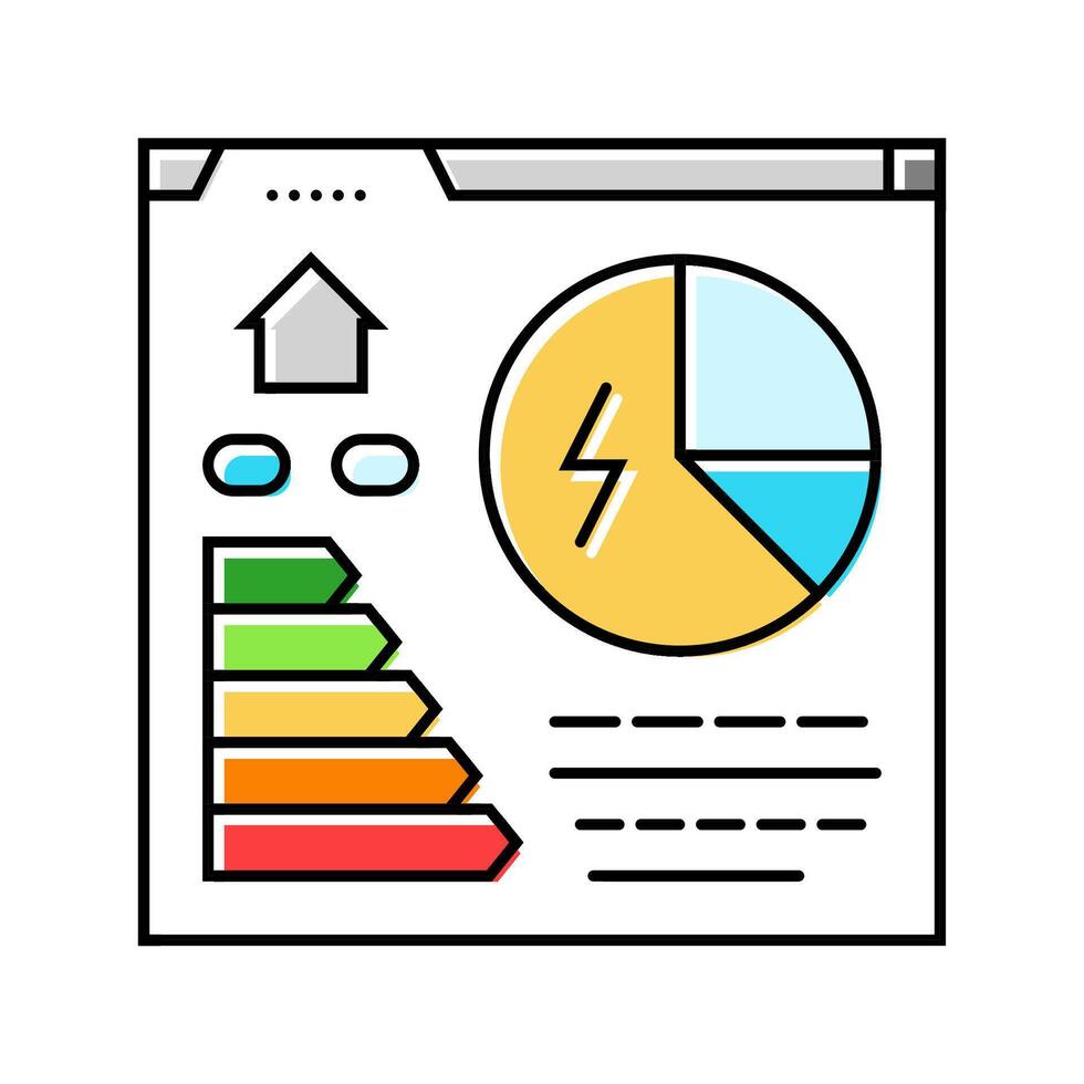 auditing energy conservation color icon illustration vector