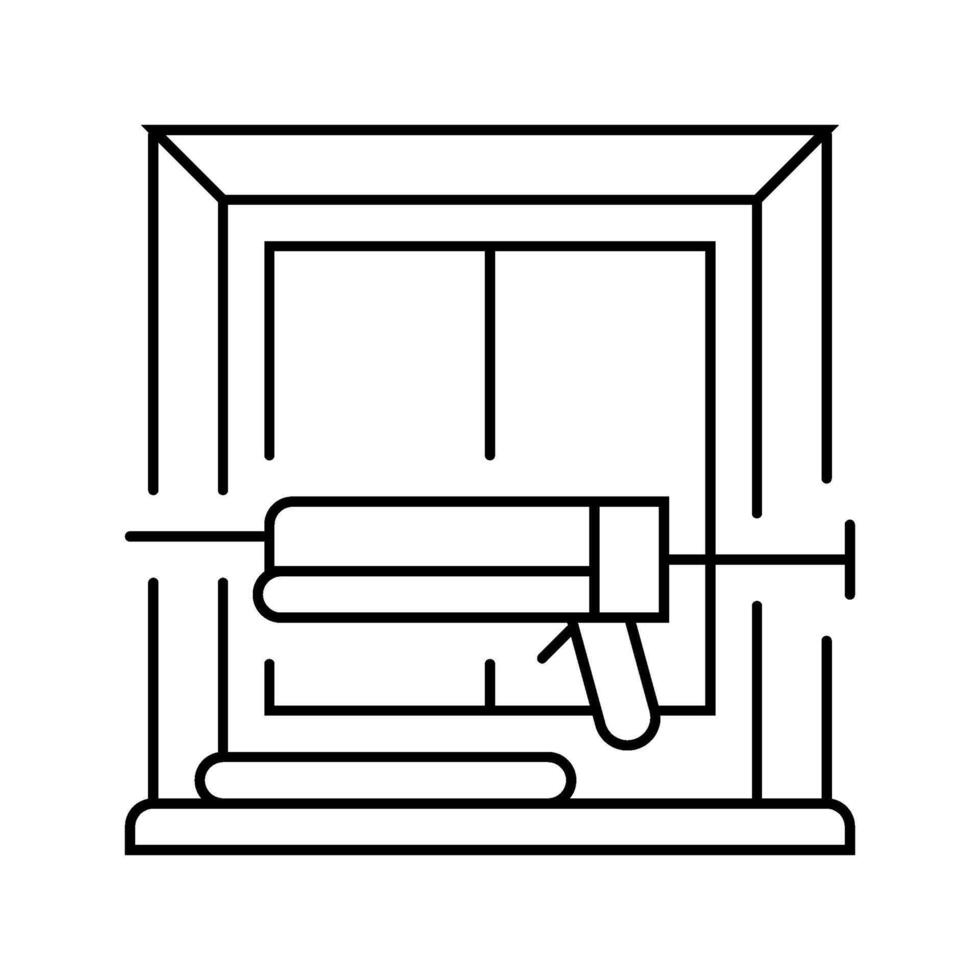 sealed windows energy conservation line icon illustration vector