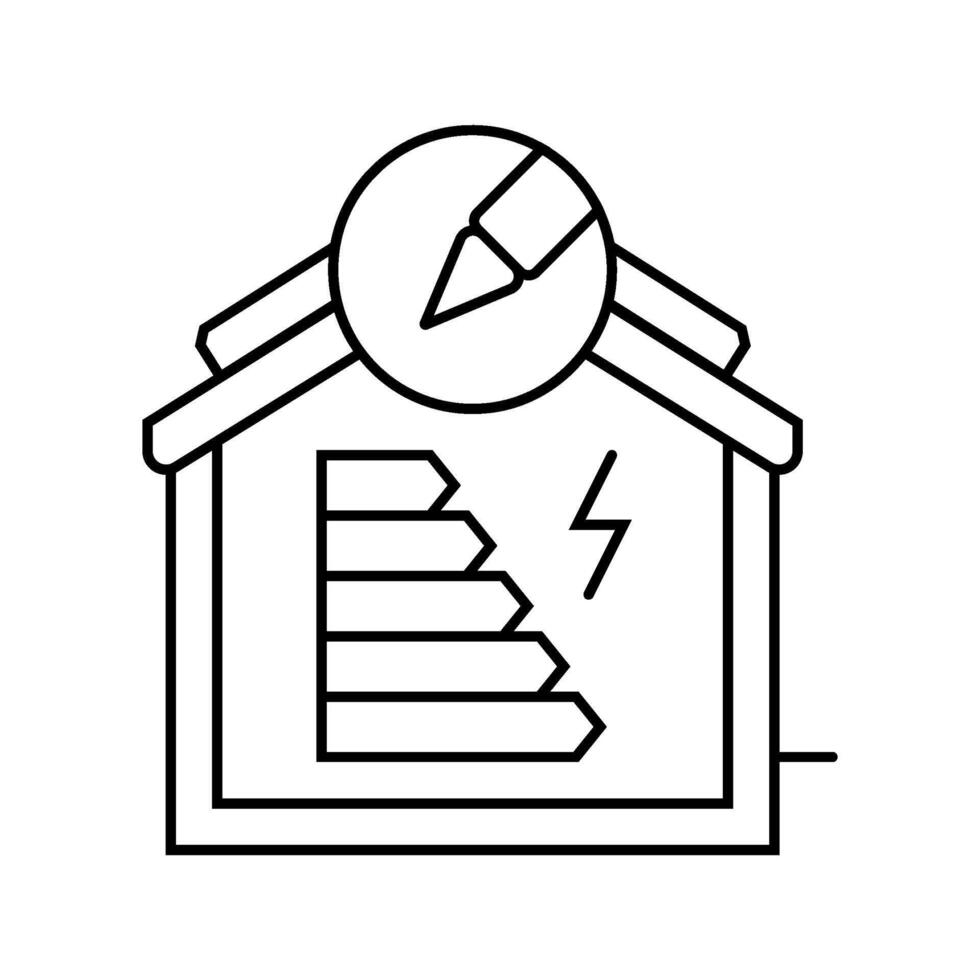 energy efficient building design line icon illustration vector