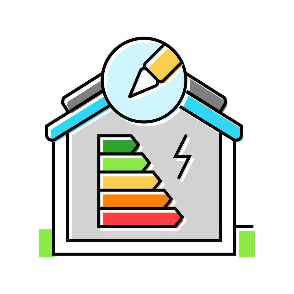 energy efficient building design color icon illustration vector